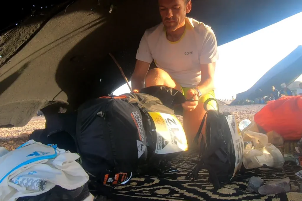 Freeze dried meals and energy snacks packed for Marathon des Sables nutrition strategy