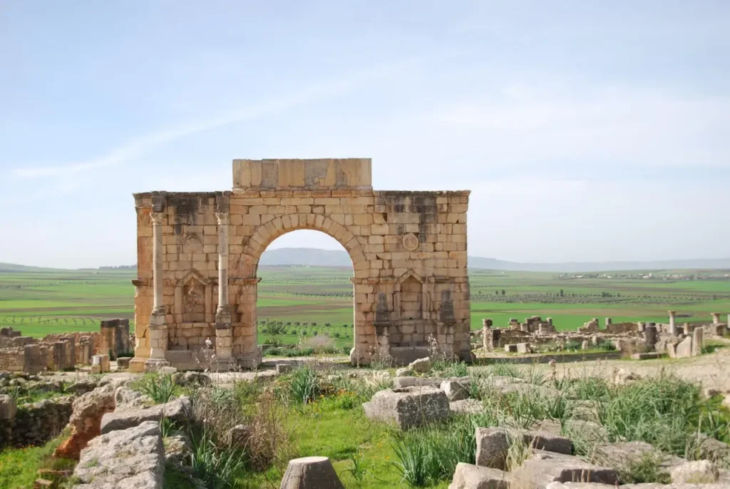 Ancient Roman ruins of Volubilis near Meknès Morocco wine history