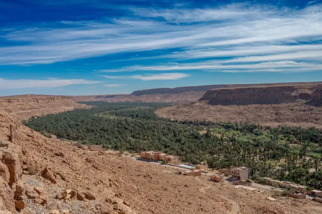 Ziz Valley palm trees canyon Morocco road to Sahara