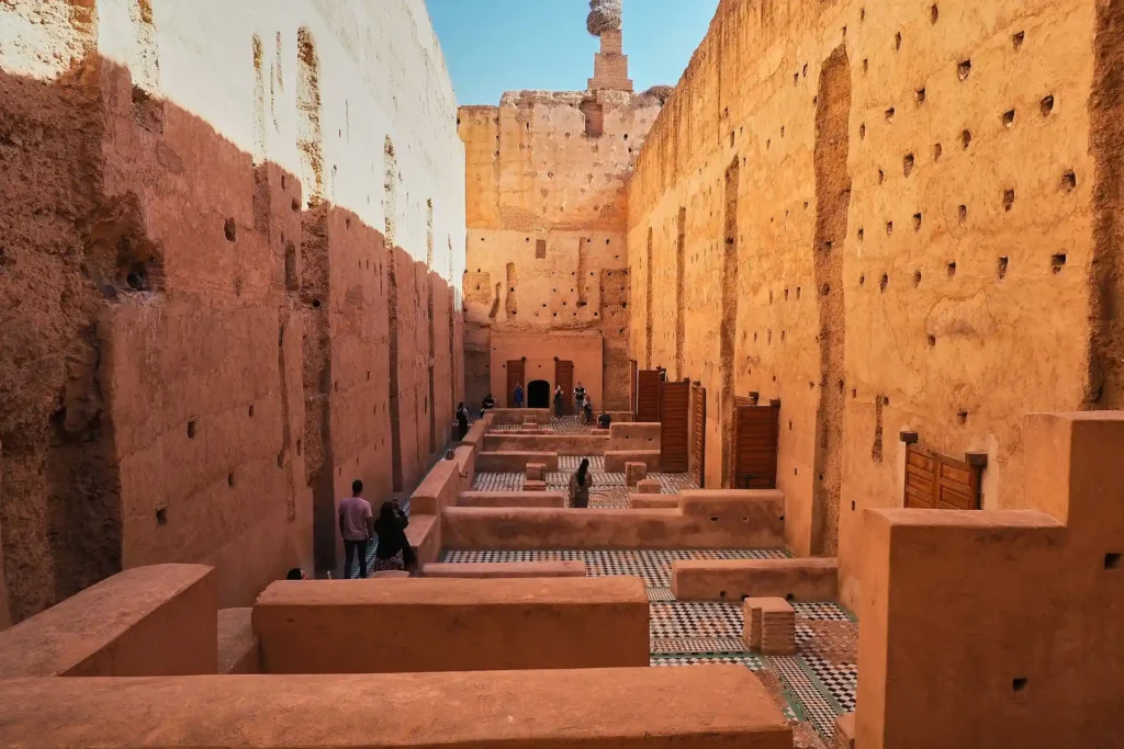 Underground stone passages beneath El Badi Palace Marrakech