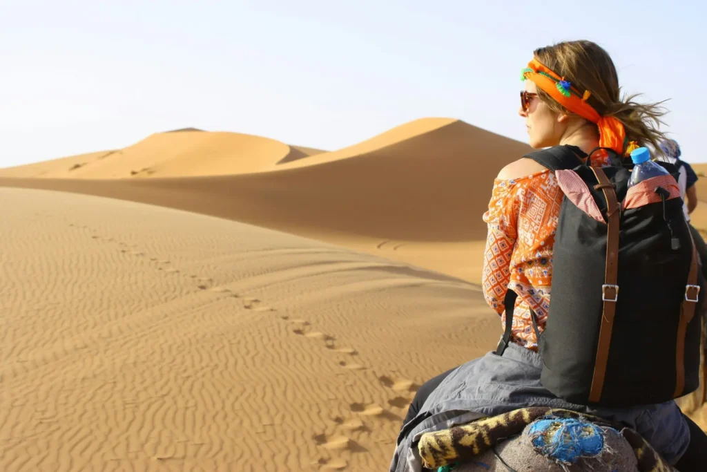Sahara Desert camel trek near Merzouga, Morocco