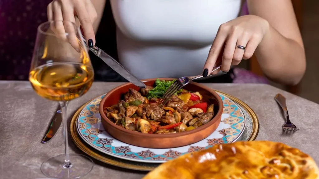 Mild chicken tagine served at a family-friendly restaurant in Marrakech